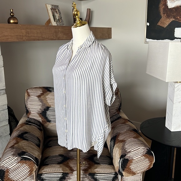 Madewell Central Dalton Blue Stripe Button Up Shirt - Picture 7 of 11